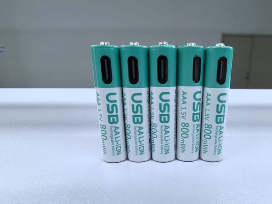 แบตเตอรี่ลิเธียมไอออนแบบชาร์จไฟได้ 1.5V AAA 180mA 660mWh