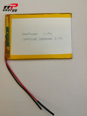 2800mAh ความจุของแบตเตอรี่ลิเธียมโพลิเมอร์ 3470100 แอพพลิเคชั่นโน๊ตบุ๊คแล็ปท็อป 3.7V