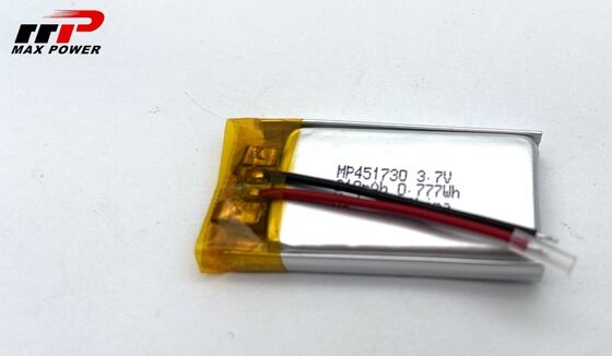 451730HP 210mAh แบตเตอรี่ LiPolymer 3.7V สําหรับเครื่องบันทึกเสียง