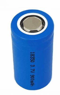 แบตเตอรี่ลิเธียมไอออนเกรด A INR18350 3.7V 900mAh ความจุสูง ชาร์จซ้ำได้
