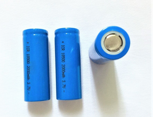 INR18500 แบตเตอรี่ลิทธิียมไอออน 2000mAh ความจุสูง 3.7V แบตเตอรี่ลิทธิียมไอออนที่สามารถชาร์จใหม่ได้