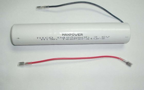 แบตเตอรี่แบบชาร์จไฟ 4000 mAh NICAD 3.6 โวลต์อุณหภูมิสูง IEC61951-1 / 2