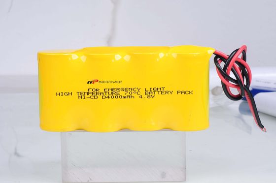 แบตเตอรี่ชาร์จสูงได้นาน 4000mAh 4.8V NICD สำหรับไฟฉุกเฉิน