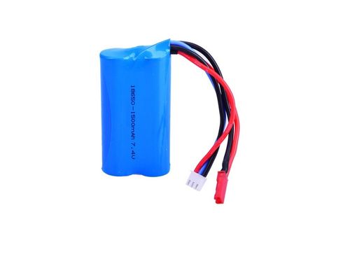 7.4V 18650 1500mAh ลิเธียมไอออนแบตเตอรี่ชาร์จ 15C อัตราการปล่อยสำหรับ Aeromodel / ของเล่นไฟฟ้า